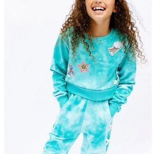 Lola and the boys Teal Tie-Dye Kids' Sweatsuit